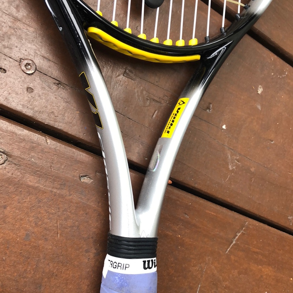 Tennis Racket with Yellow Strings - Picture 2 of 4